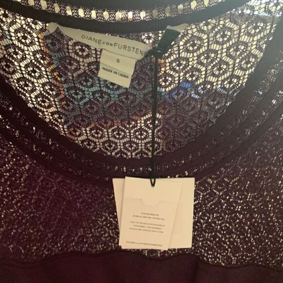 Diane von Furstenberg Purple Plum Stretch Lace Dress - Picture 3 of 5